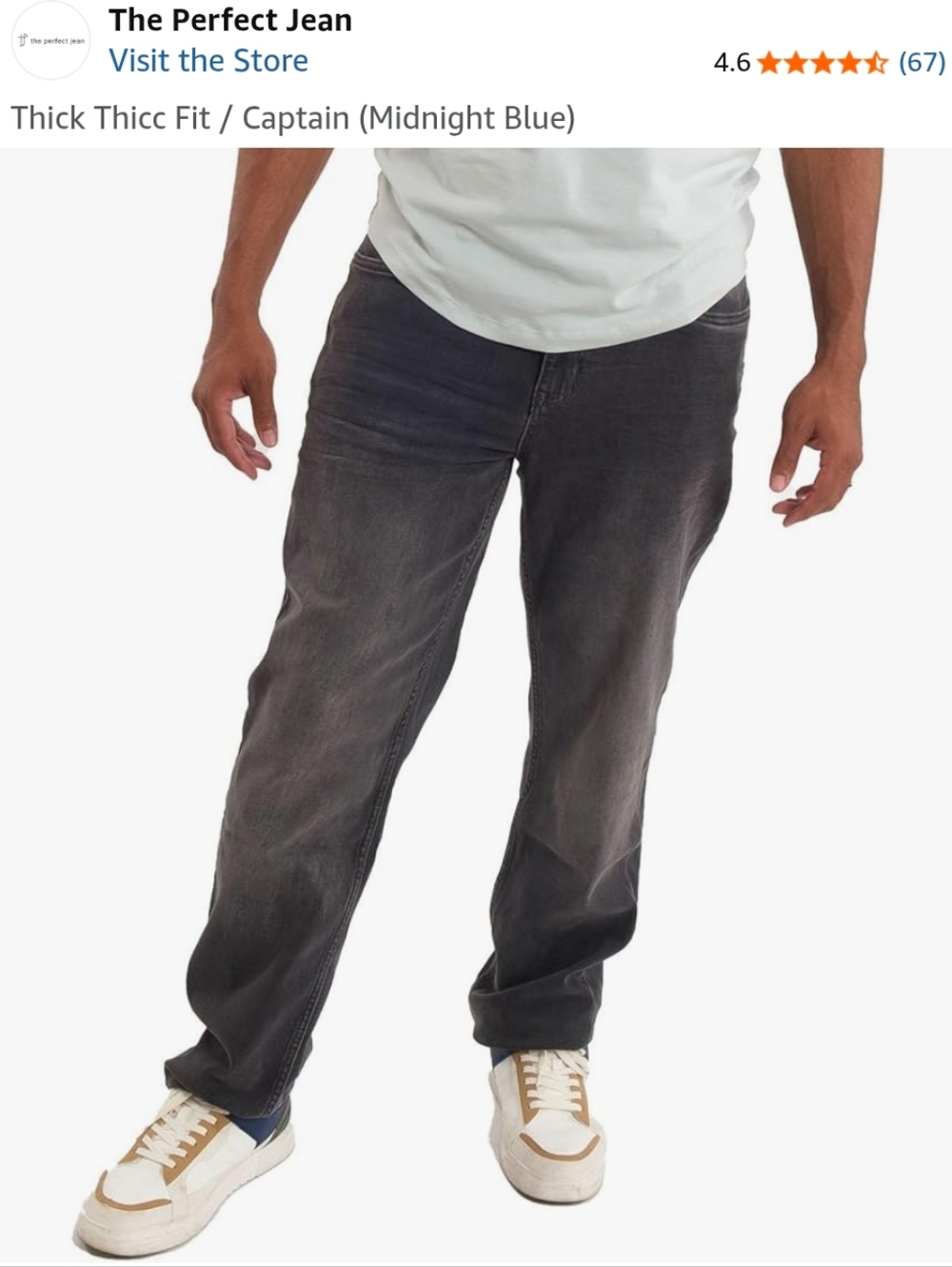 The Perfect Jean TPJ Thick Thicc Fit Jeans 99% Cotton Denim (Axel - Grey, 48x32